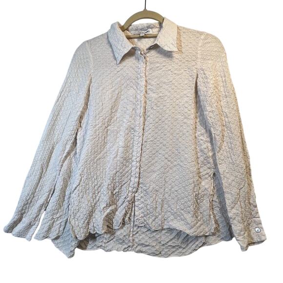 Elizabeth and James Womens Button Front Collared Shirt White Silk Size XS - Picture 1 of 8